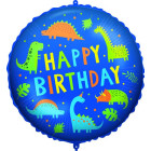 Pallone DINOSAURI happy birthday - palloncino in foil Mylar gonfiabile ad aria o elio Ø46cm