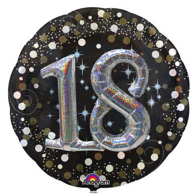 Pallone Foil Mylar 18 anni 81cm Effetto 3D