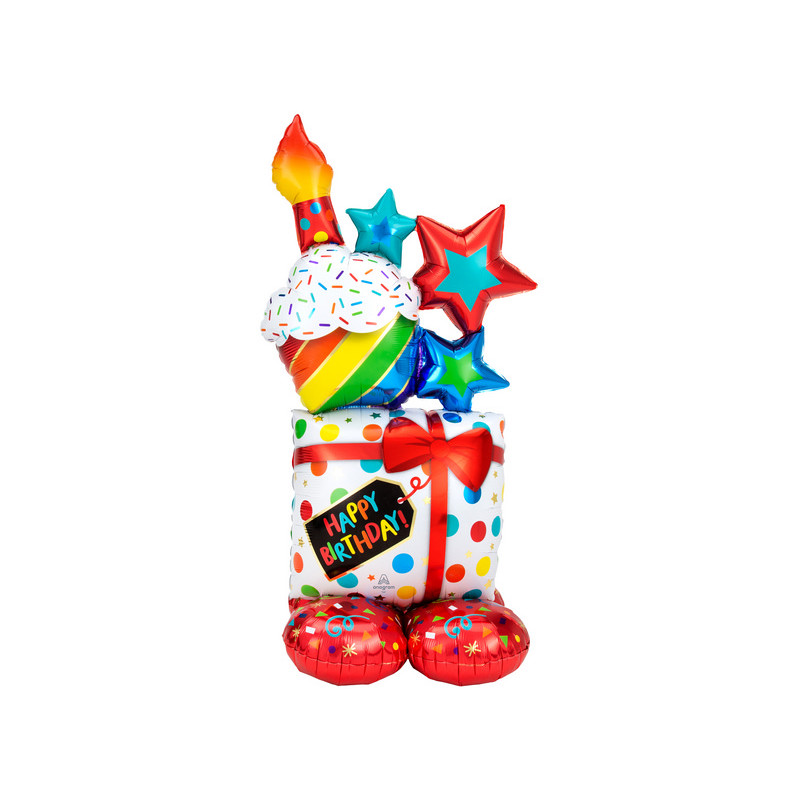 Pallone GIGANTE a Forma di pacco regalo 71x139cm - PALLONCINO gonfiabile ad aria