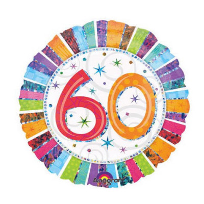 PALLONE MYLAR 60ANNI PRISMATICO