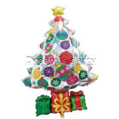 PALLONE MYLAR ALBERO DI NATALE CON DONI