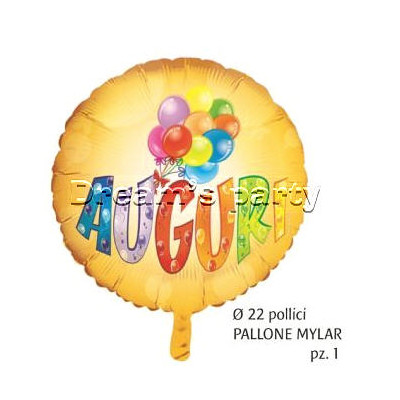 PALLONE MYLAR AUGURI 22 POLLICI