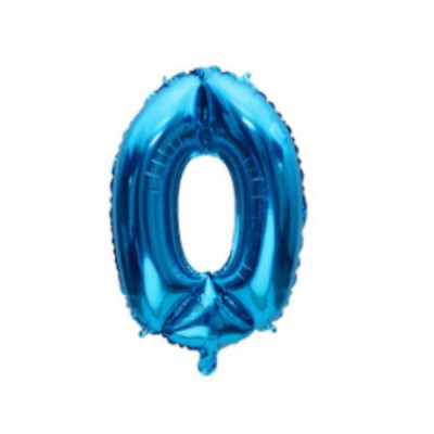 Pallone numero 0 Zero - BLU in MYLAR foil - PALLONCINO numerale 41cm