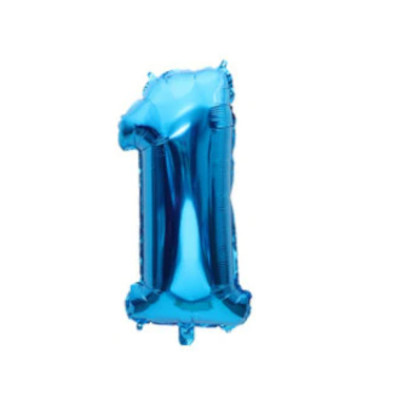 Pallone numero 1 Uno BLU in MYLAR foil - PALLONCINO numerale 41cm