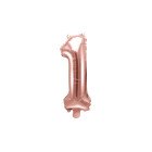 Pallone numero 1 Uno Rosa Gold in MYLAR foil - PALLONCINO numerale 35cm