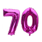 Pallone numero 70 Settanta - FUXIA in MYLAR foil - PALLONCINO numerale 41cm