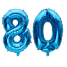 Pallone numero 80 Ottanta BLU in MYLAR foil - PALLONCINO numerale 41cm
