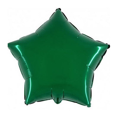 Pallone PALLONCINO a forma di STELLA VERDE SMERALDO METAL in foil MYLAR 18"
