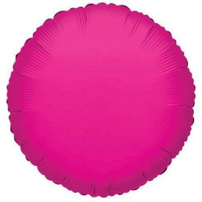 Pallone PALLONCINO a forma TONDO FUCSIA METAL in foil MYLAR 18"