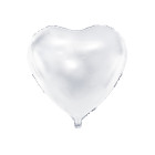 Pallone PALLONCINO CUORE BIANCO in foil Mylar - gonfiabile ad aria o elio 61CM