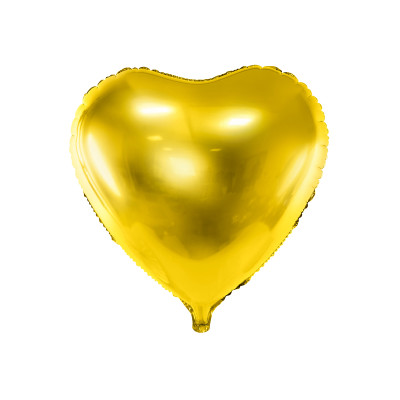 Pallone PALLONCINO CUORE ORO in foil Mylar - gonfiabile ad aria o elio 45CM