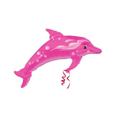 Pallone PALLONCINO in foil Mylar DELFINO ROSA 94X56 CM- addobbo decorazione feste, party, compleanno, feste bambini - gonfiabil