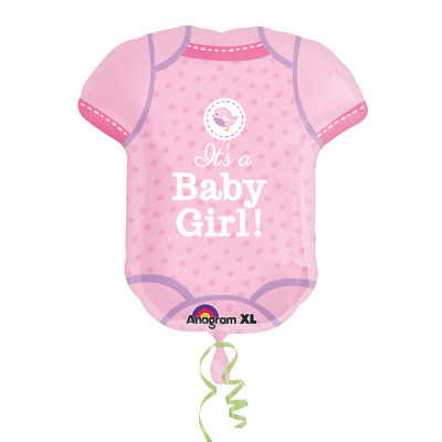 Pallone PALLONCINO in foil MYLAR Vestitino-Shower Nascita It's a Baby Girl 55X60cm