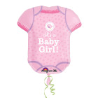 Pallone PALLONCINO in foil MYLAR Vestitino-Shower Nascita It's a Baby Girl 55X60cm
