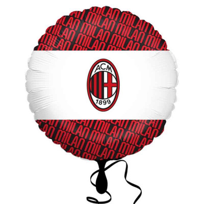 Pallone Palloncino in Mylar MILAN Rosso Nero - 43 cm