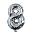 Pallone PALLONCINO numero 8 OTTO ARGENTO in MYLAR foil 41cm