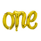 pallone PALLONCINO scritta festone ONE - ORO - gonfiabile ad aria 66x37cm