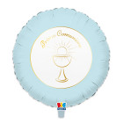 Pallone PRIMA COMUNIONE Celeste e Oro - PALLONCINO 45cm - gonfiabile ad elio