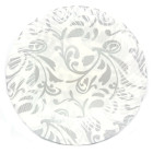 Piatti decorati fantasia ARGENTO in plastica Ø23 - 6 pezzi - addobbo decoro tavola feste