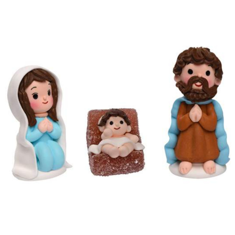 Presepe SACRA FAMIGLIA 3D - Decorazione in zucchero per Torte e Dolci