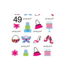 Rotolo Carta da confezione REGALO PARTY GIRL compleanno - 2 Fogli da 70x100cm