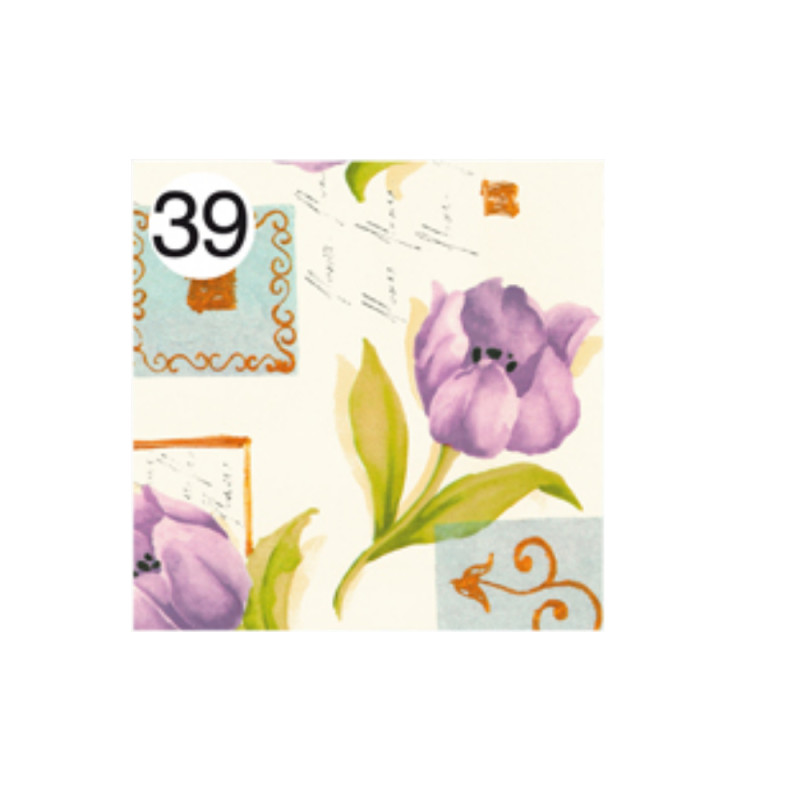 Rotolo Carta da confezione REGALO TULIPANI FREGI compleanno - 2 Fogli da 70x100cm