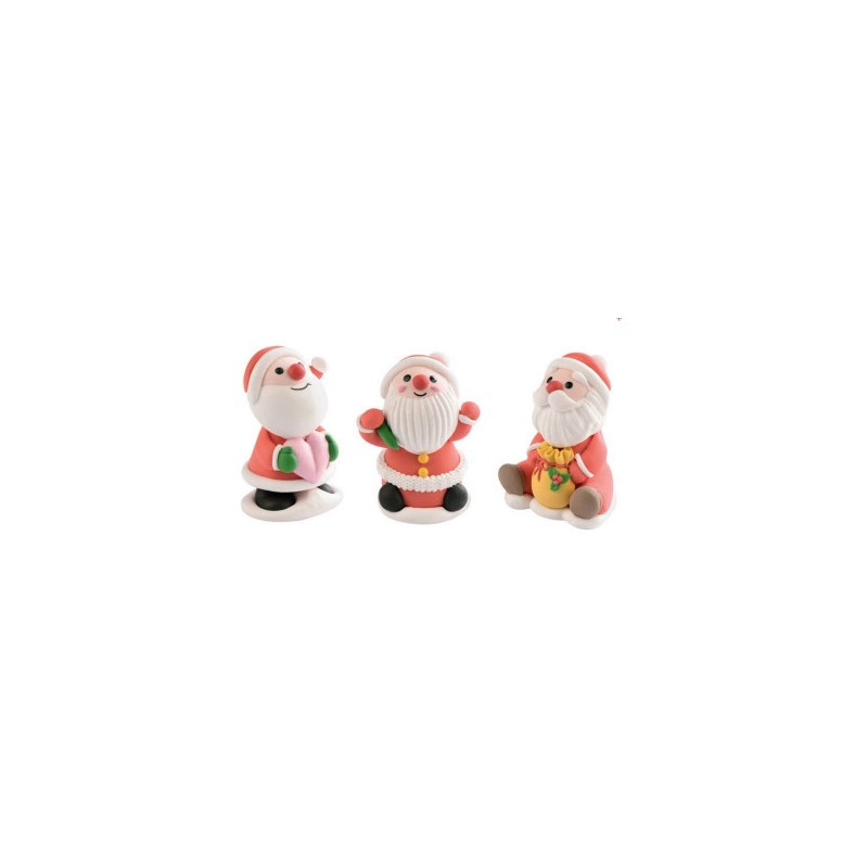 Set 3 Babbo Natale in ZUCCHERO Soggetti Natalizi - DECORAZIONE torte