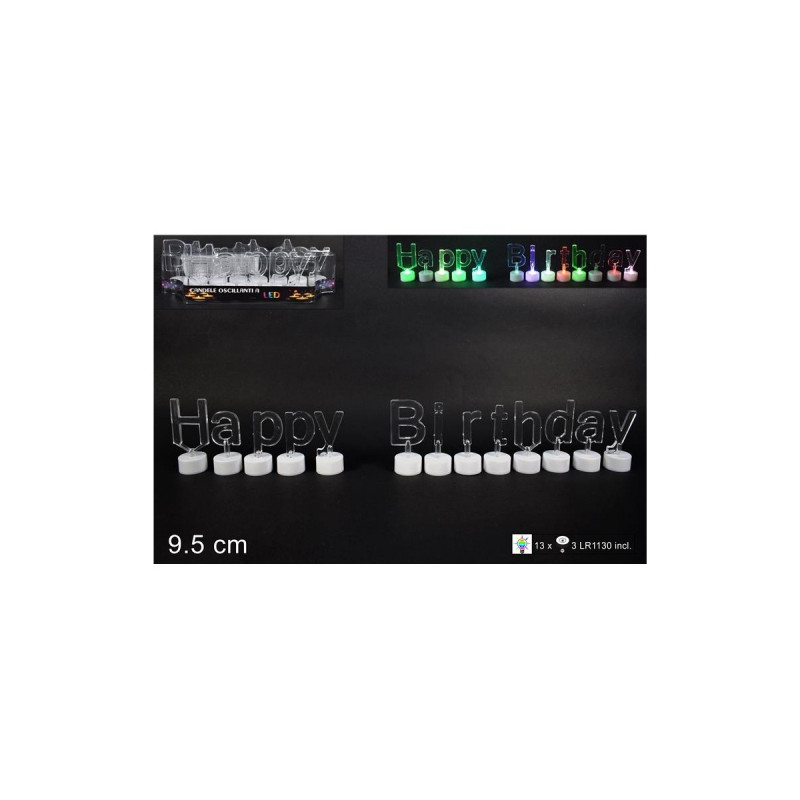 SCRITTA HAPPY BIRTHDAY C/LUCE