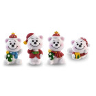Set 4 Soggetti ORSETTI Natalizi  3D in Zucchero per dolci - 4/6 cm circa