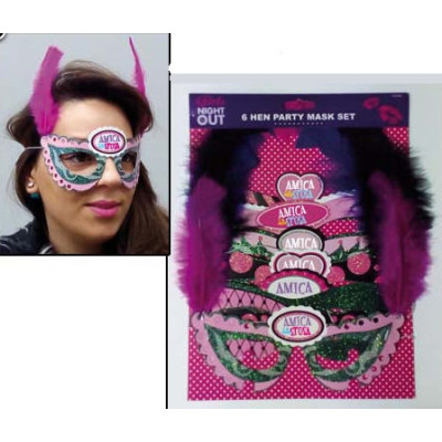 Set 6 Maschere per le AMICHE per addio al nubilato