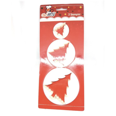 Set 3 TAGLIAPASTA a forma di ALBERO di NATALE natalizi - per creare fantastici biscotti o dolci