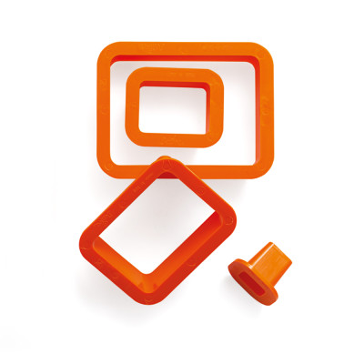 Set 4 TAGLIAPASTA RETTANGOLO rettangolare per creare fantastici biscotti o dolci