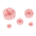 Set 5 Fiori in carta Rosa dimensioni assortire scenario sfondo decoro parere