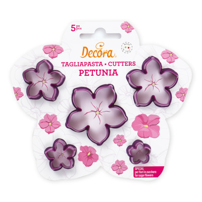Set 5 Tagliapasta Fiore Petunia - per biscotti e decori torte e dolci ecc.