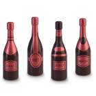 Set 4 bottiglie spumante BRUT in CIOCCOLATO - decorazione torta natale capodanno