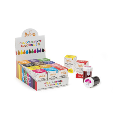Set assortito 12 Vasetti Colorante Gel alimentare - per pasta di zucchero, panna