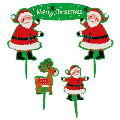 Set Picks in cartoncino Babbo Natale e Renne - ideali per decorazioni dolci e salati