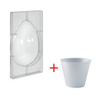 Set Stampo Uovo Cioccolato 500g Uova di Pasqua Liscio + 5 Base PLASTICA Svasata
