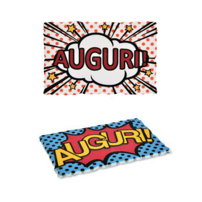 Targhetta AUGURI in zucchero -Decorazione per torta e dolci - 1 pezzo casuale