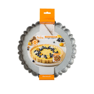 Teglia Design Tart Crostata tondo stampo con fondo mobile per torte e dolci 25cm