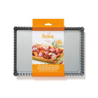 Teglia stampo CROSTATA con foro mobile  - 32 x 22cm -  in ACCIAIO antiaderente