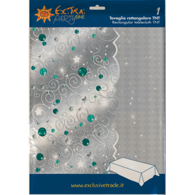 Tovaglia RETTANGOLARE in TNT ARGENTO NATALE 140x240cm - tessuto non tessuto