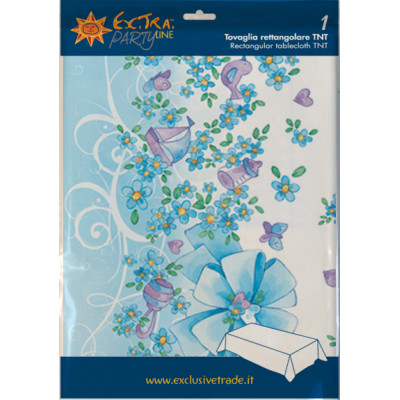 Tovaglia RETTANGOLARE in TNT CELESTE 140x240cm - nascita, battesimo, compleanno