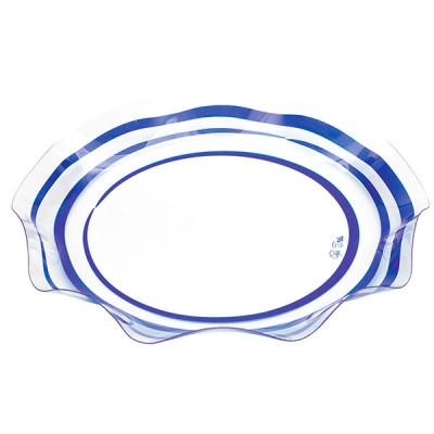 Vassoio Contenitore in PET con strisce BLU - Ciotola COPPA in plastica per dolci