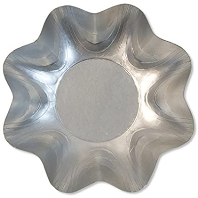 Vassoio Zuppiera Argento Satinato Tondo a Petalo 27cm