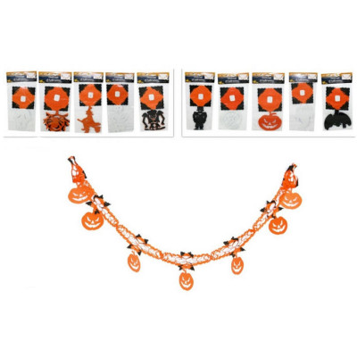 1 festone carta halloween con pendente soggetto assortito casuale
