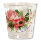 10 Bicchieri CACHEPOT con rose in plastica Kristal - addobbo decoro tavola