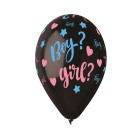 10 PALLONCINI in lattice Neri GENDER REVEAL Boy or Girl? - 33cm/13 pollici