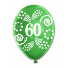 10 Pallone PALLONCINI in LATTICE stampa numero 60 colori assortiti - per decorazione addobbo feste, party, 60 anni, anniversari
