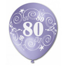 10 Pallone PALLONCINI in LATTICE stampa numero 80 colori assortiti - per decorazione addobbo feste, party, compleanno, 80 anni,